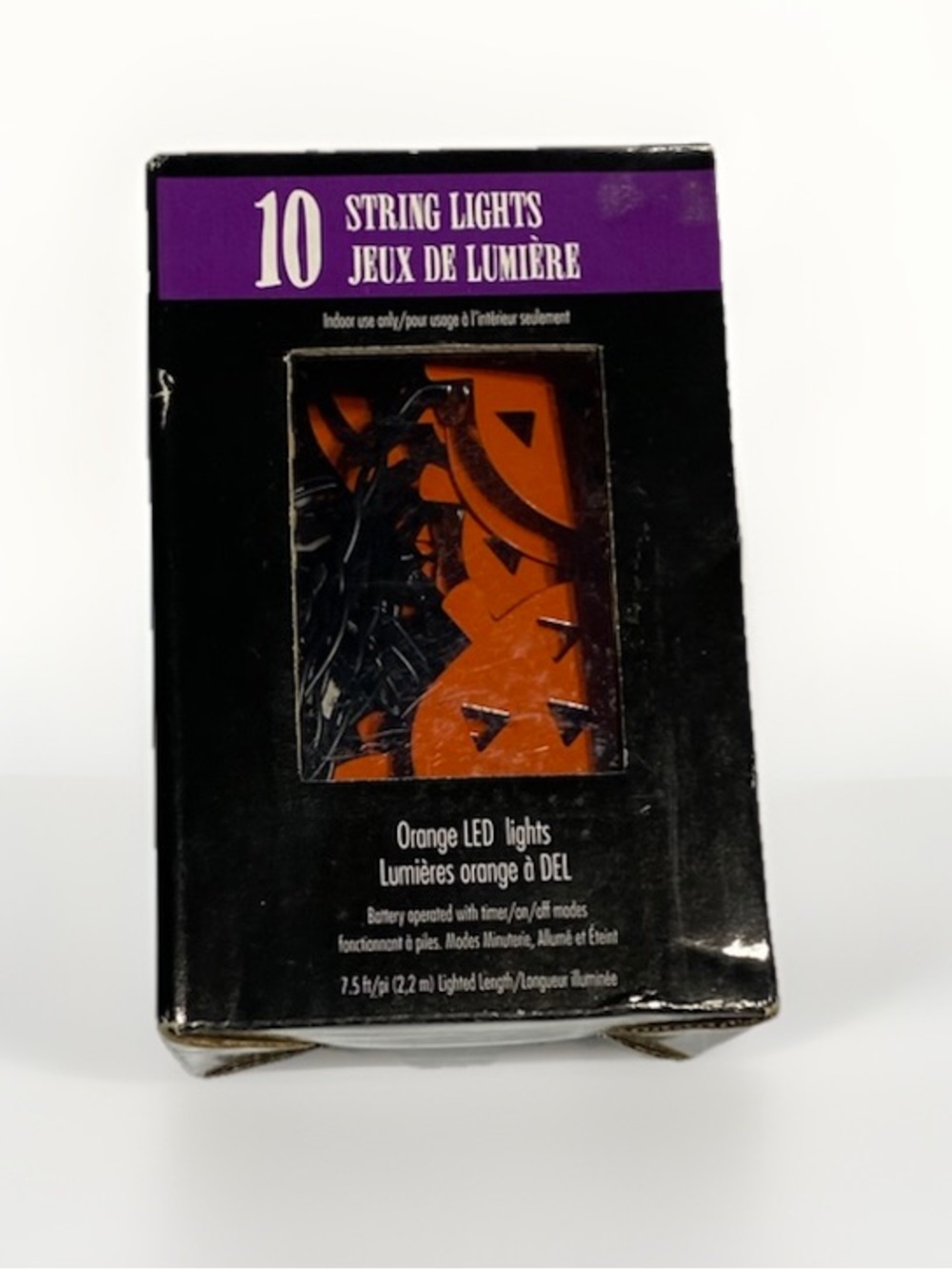 Seasonal Specialties Halloween Pumpkin String Lights 10 Count Orange LED Battery